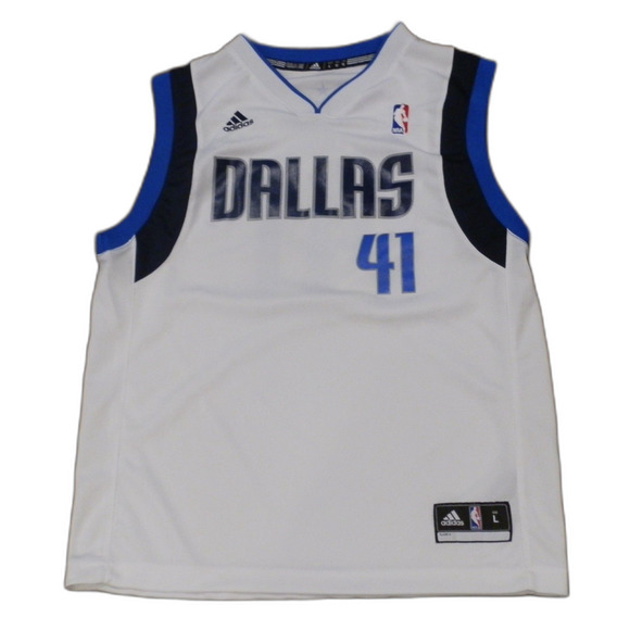 Adidas Dallas Mavericks Dirk Nowitzki 41 Jersey Women's Size Large (14-16) - Picture 1 of 2